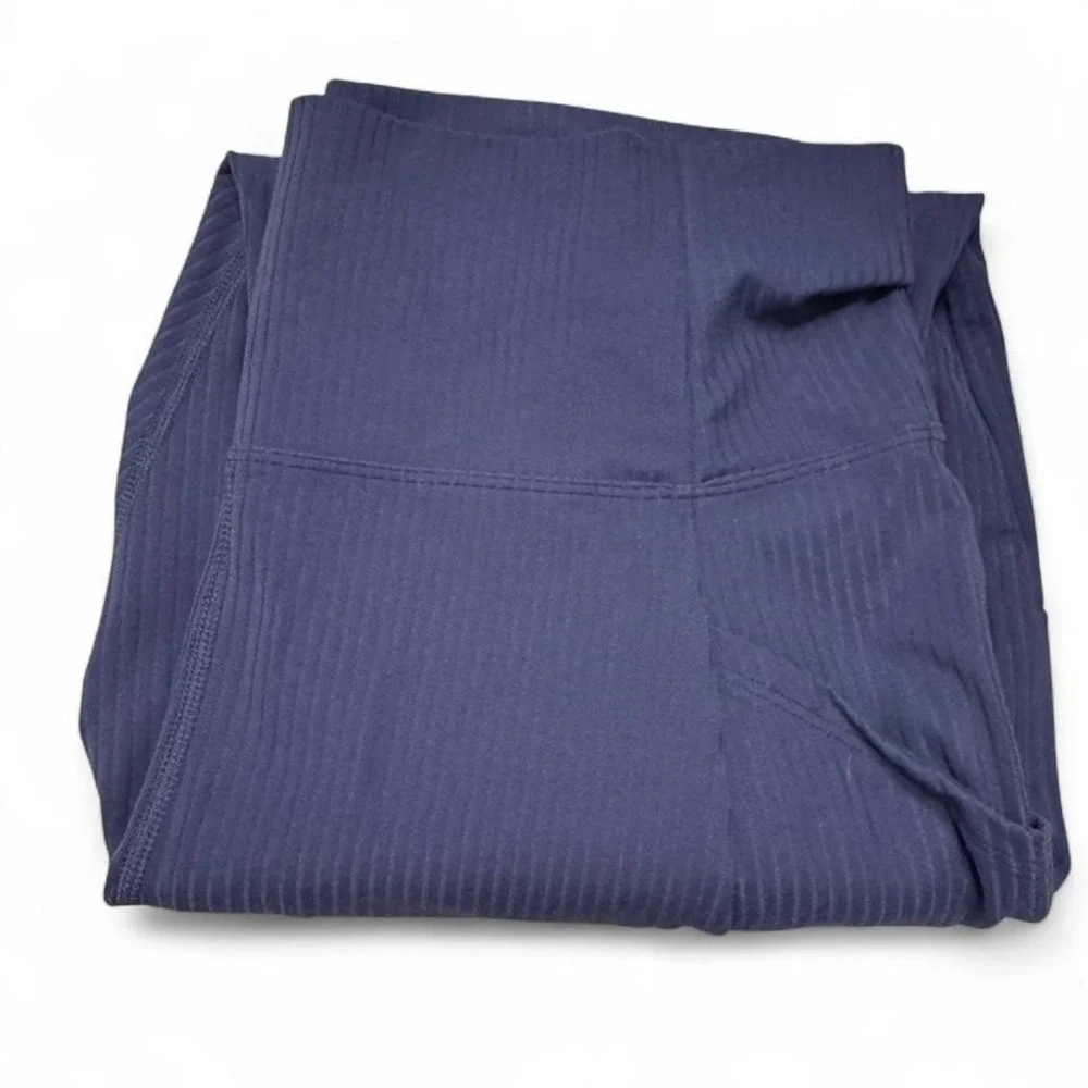 REI Co-op Ribbed Pocket Leggings Blue High Rise Active Hiking Gym Yoga Pant Sz L